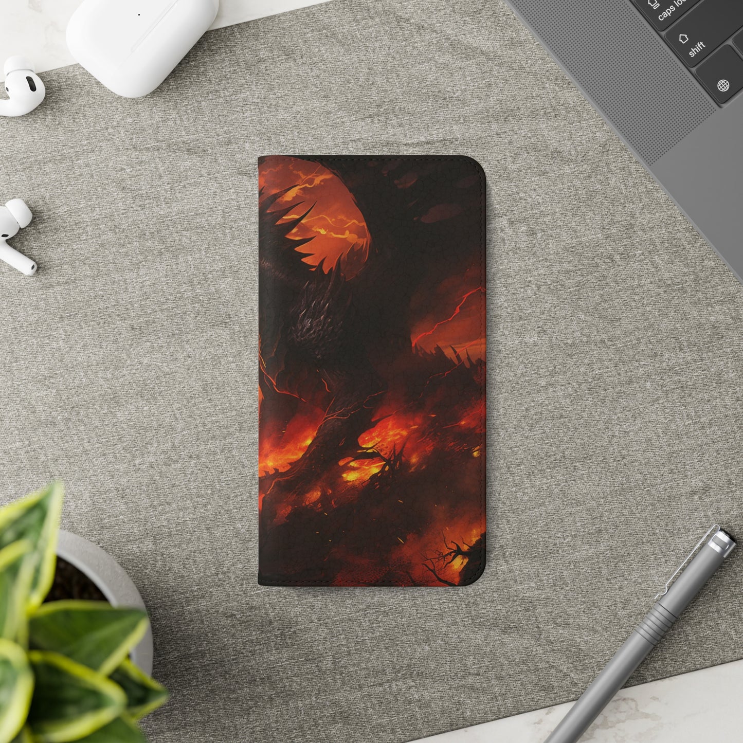 Apocalyptic Red Dragon Flip Phone Case