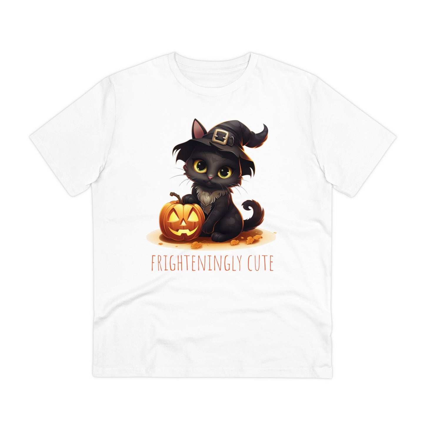 Frighteningly Cute: Halloween Black Cat Eco-Friendly T-shirt