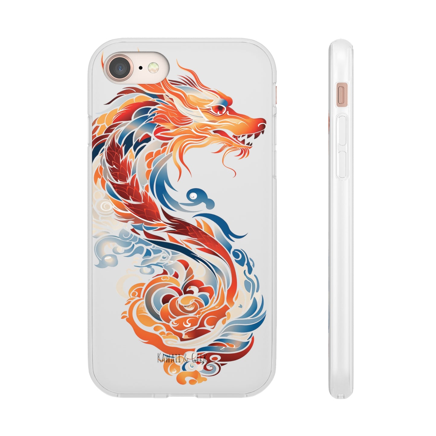 Elegant Chinese Ink Dragon Flexi Transparent Phone Case