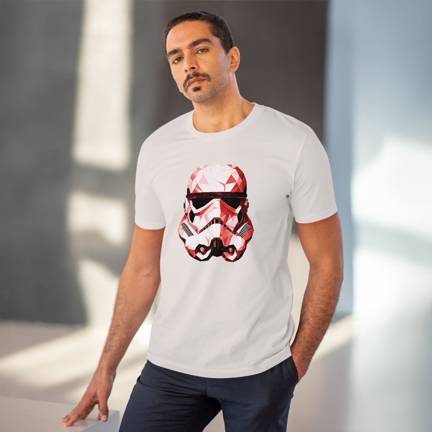 Stormtrooper Polygonal T-Shirt - Red Edition - Embrace Galactic Precision - Star Wars