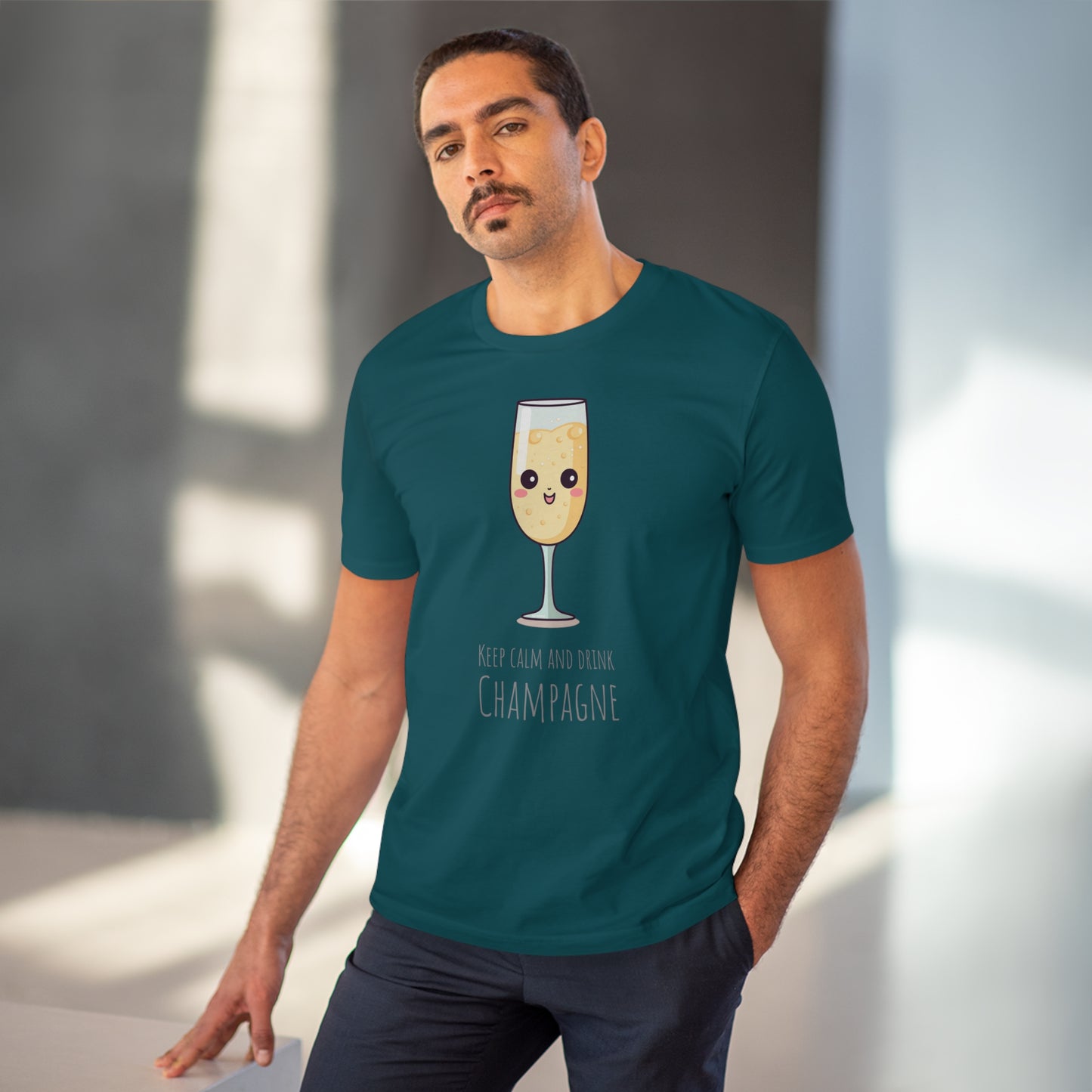 Keep Calm and Drink Champagne T-Shirt - Eco-Friendly Design
