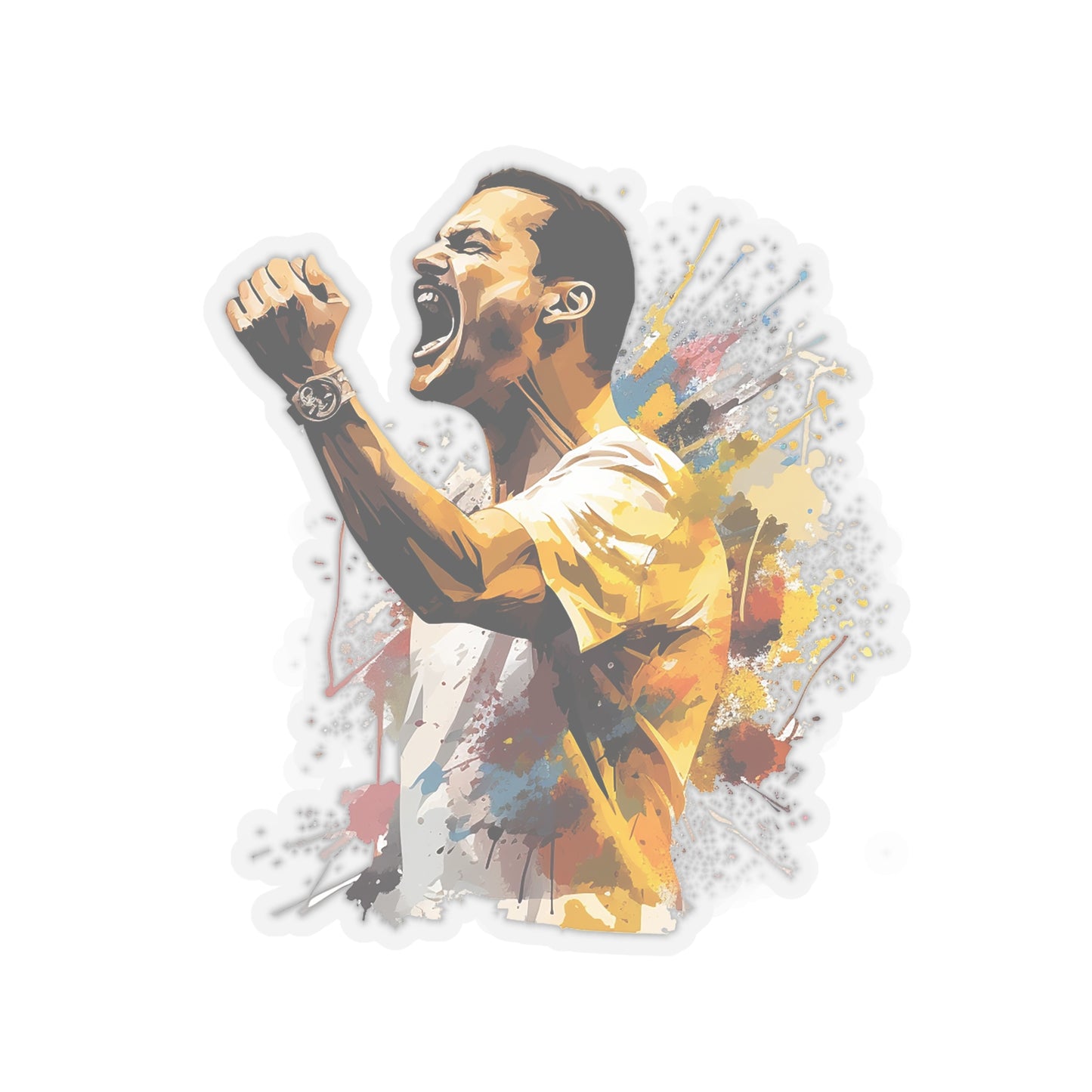 Freddie Mercury Watercolor Tribute Sticker