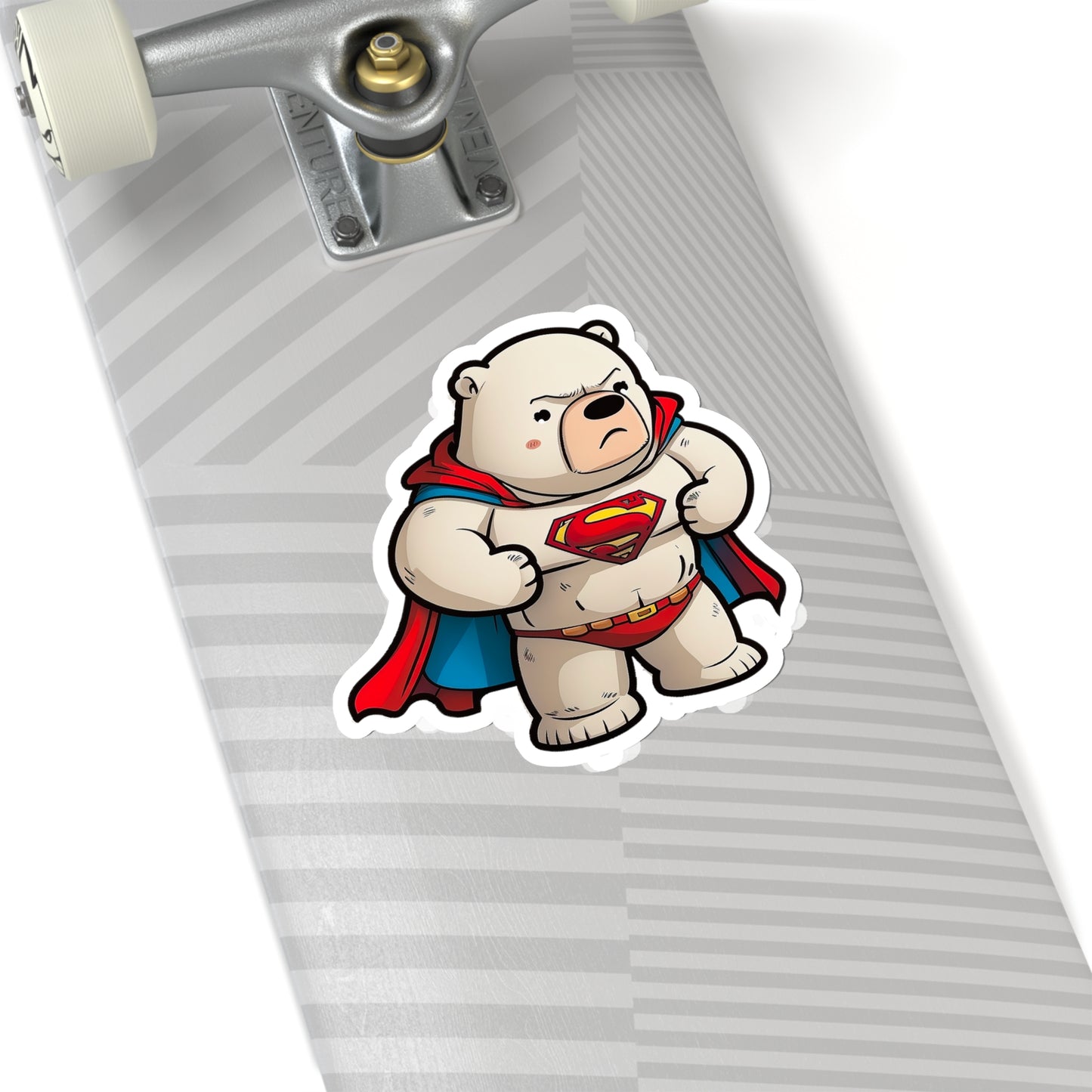 Majestic and Powerful Superman Polar Bear Sticker - Stand Strong with this Heroic Arctic Bear