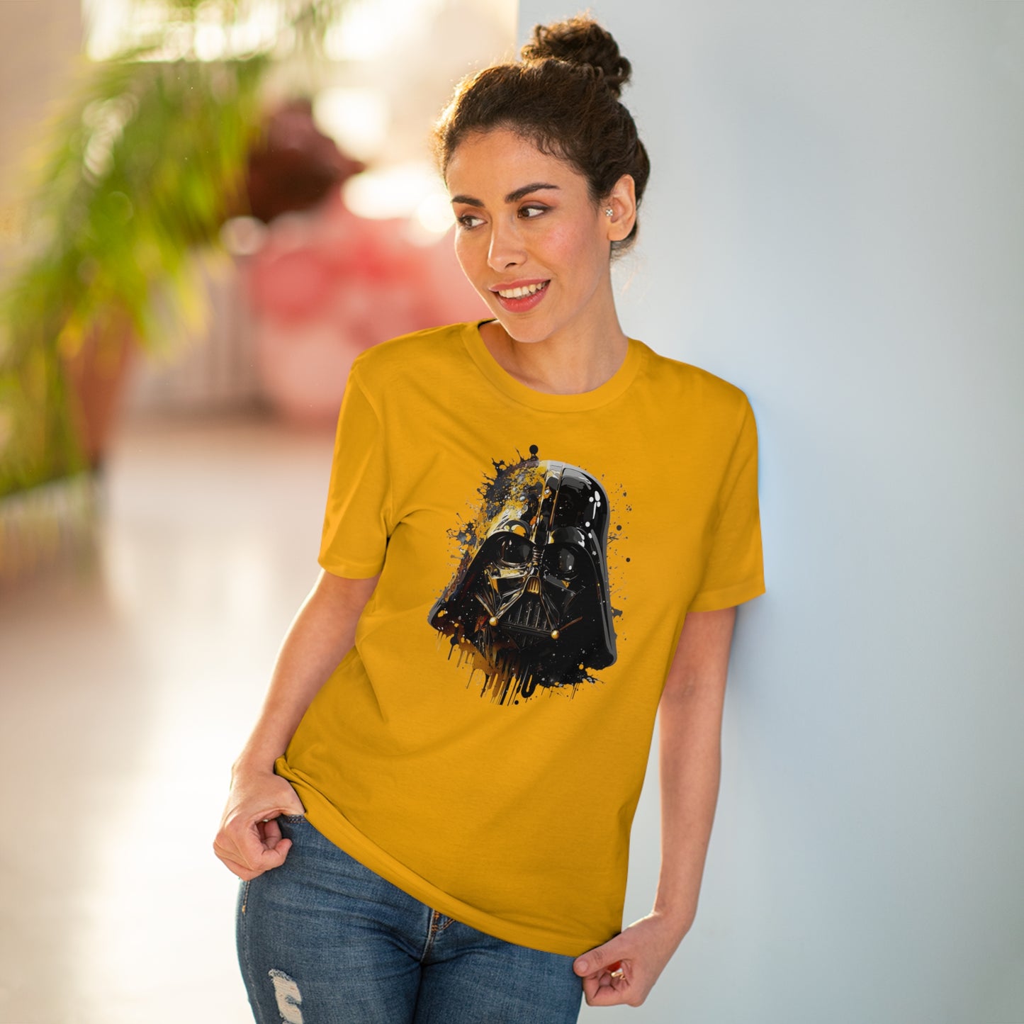 Darth Vader in Watercolor Style Eco-Friendly Unisex T-Shirt - Add Some Artistic and Sustainable Style to Your Wardrobe