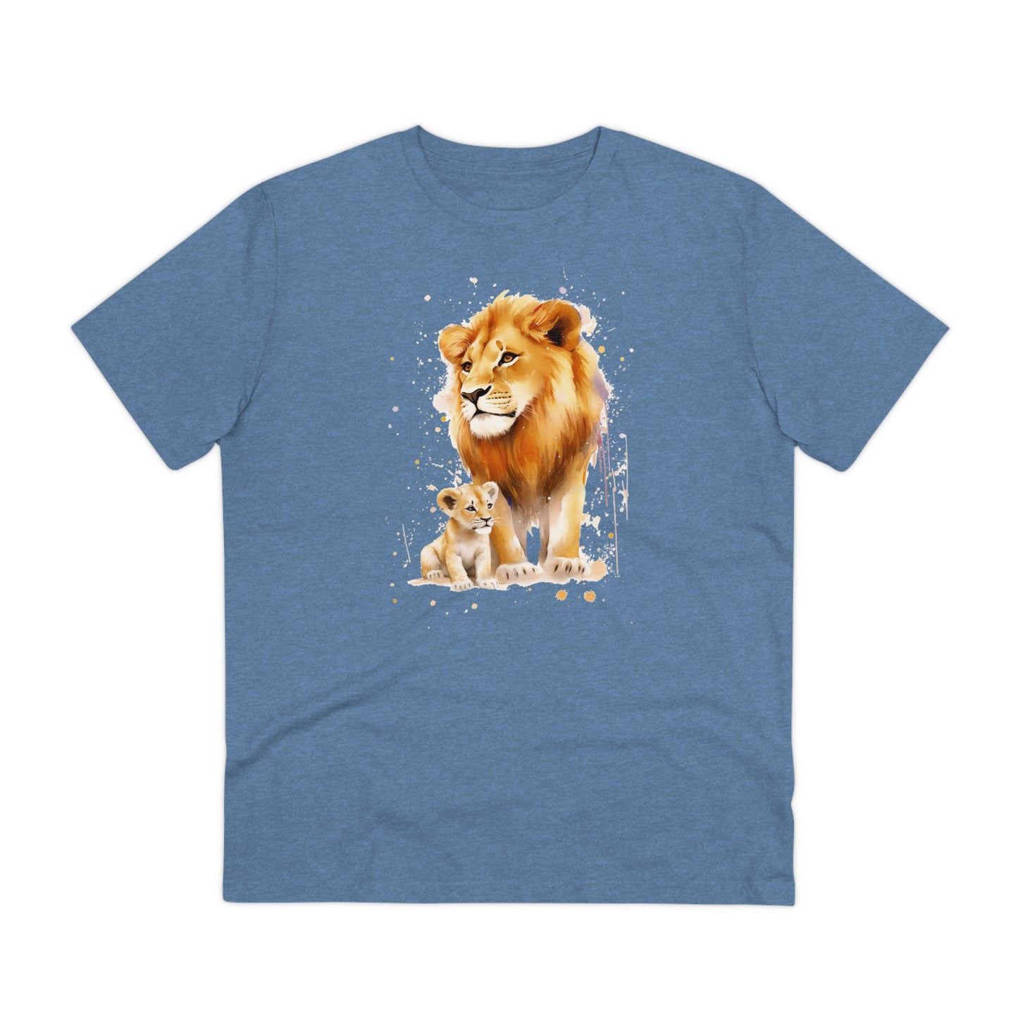 Lion King and Son Watercolor T-Shirt - Celebrate Father's Day with Nature's Majesty