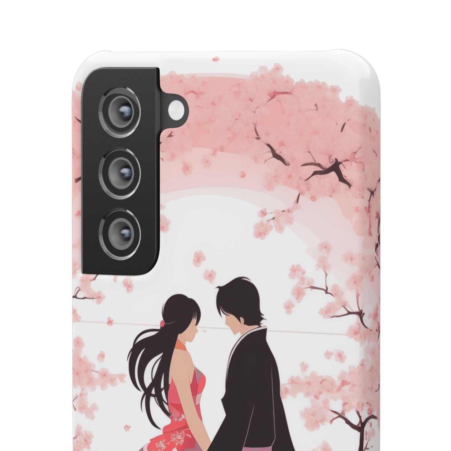 Japanese Blossom Love Premium Phone Case - Valentine's Cherry Tree Design