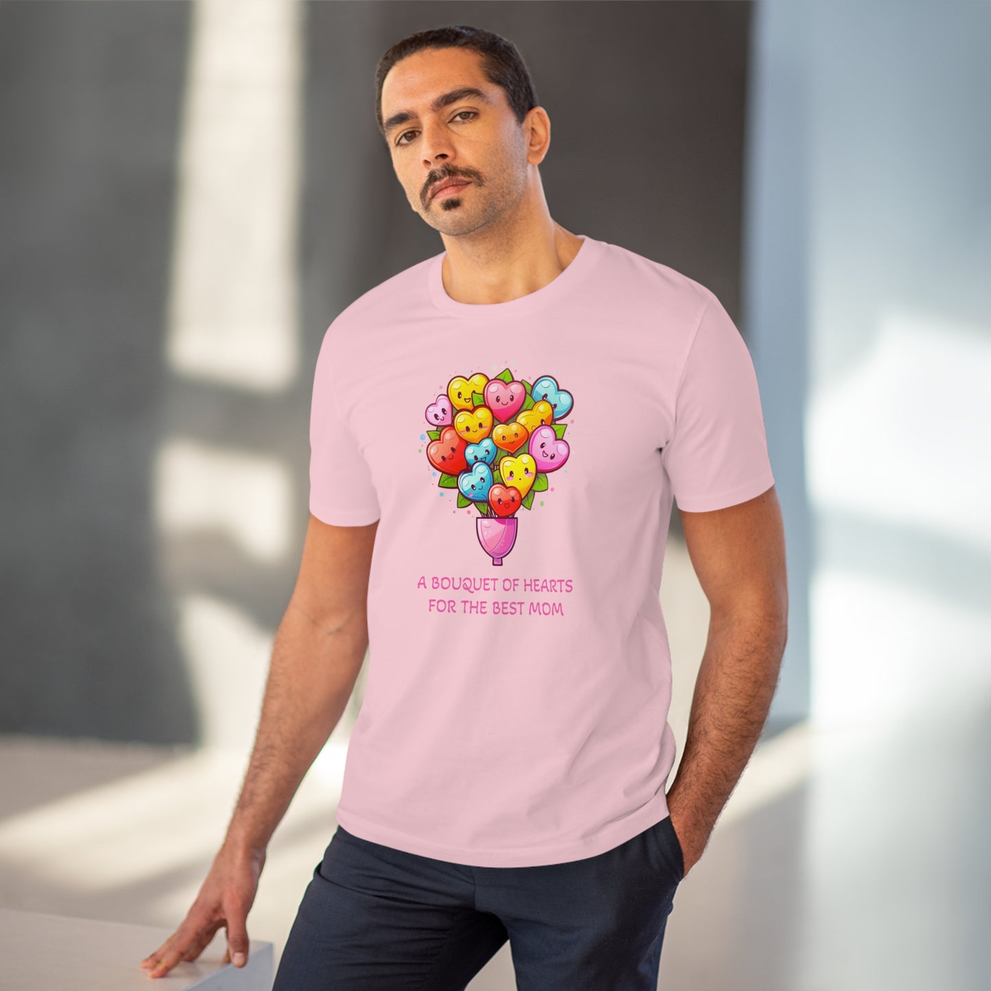 Bouquet of Hearts for the Best Mom" Unisex Eco-Friendly T-Shirt - Celebrate Mother's Day with Style and Sustainability