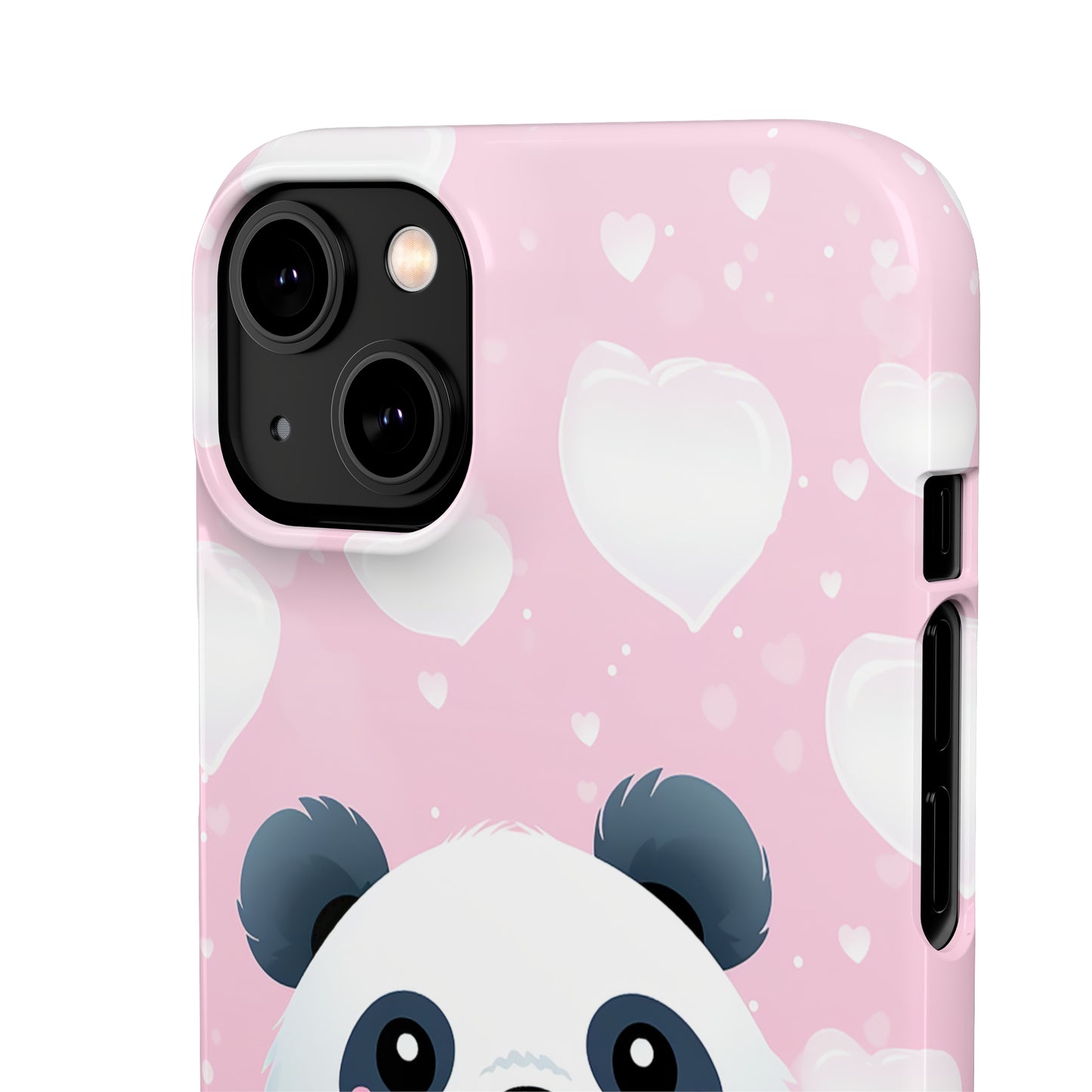 Cute Panda & Hearts Premium Phone Case