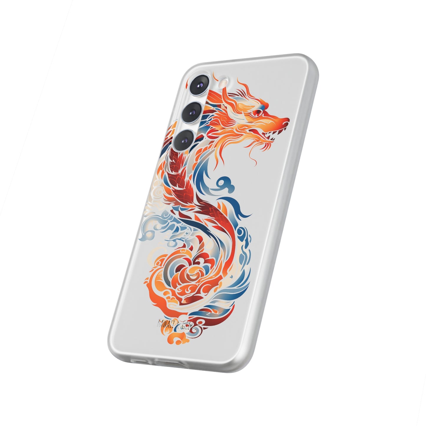 Elegant Chinese Ink Dragon Flexi Transparent Phone Case