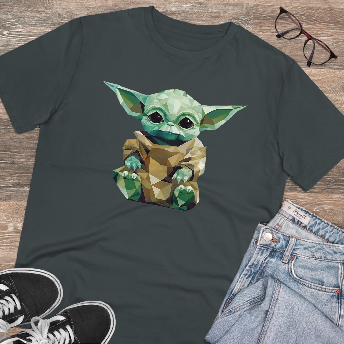 Baby Yoda Grogu Polygonal T-Shirt - Embrace Adorable Force - Star Wars