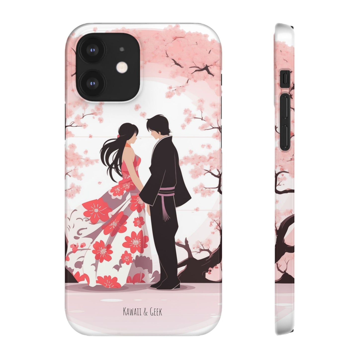 Japanese Blossom Love Premium Phone Case - Valentine's Cherry Tree Design