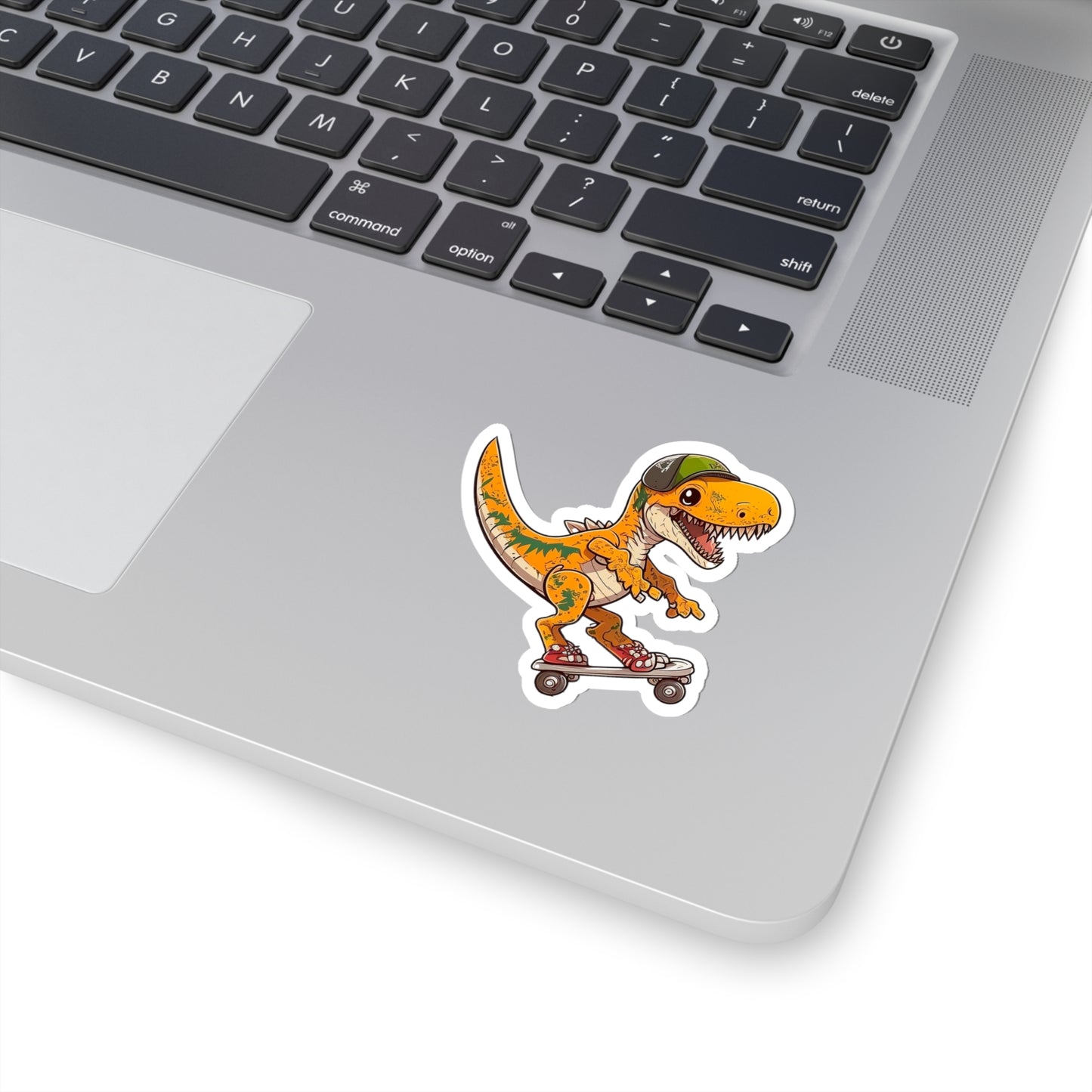 Kawaii Velociraptor Skating Sticker - Add Some Adorable and Playful Style to Your Tech