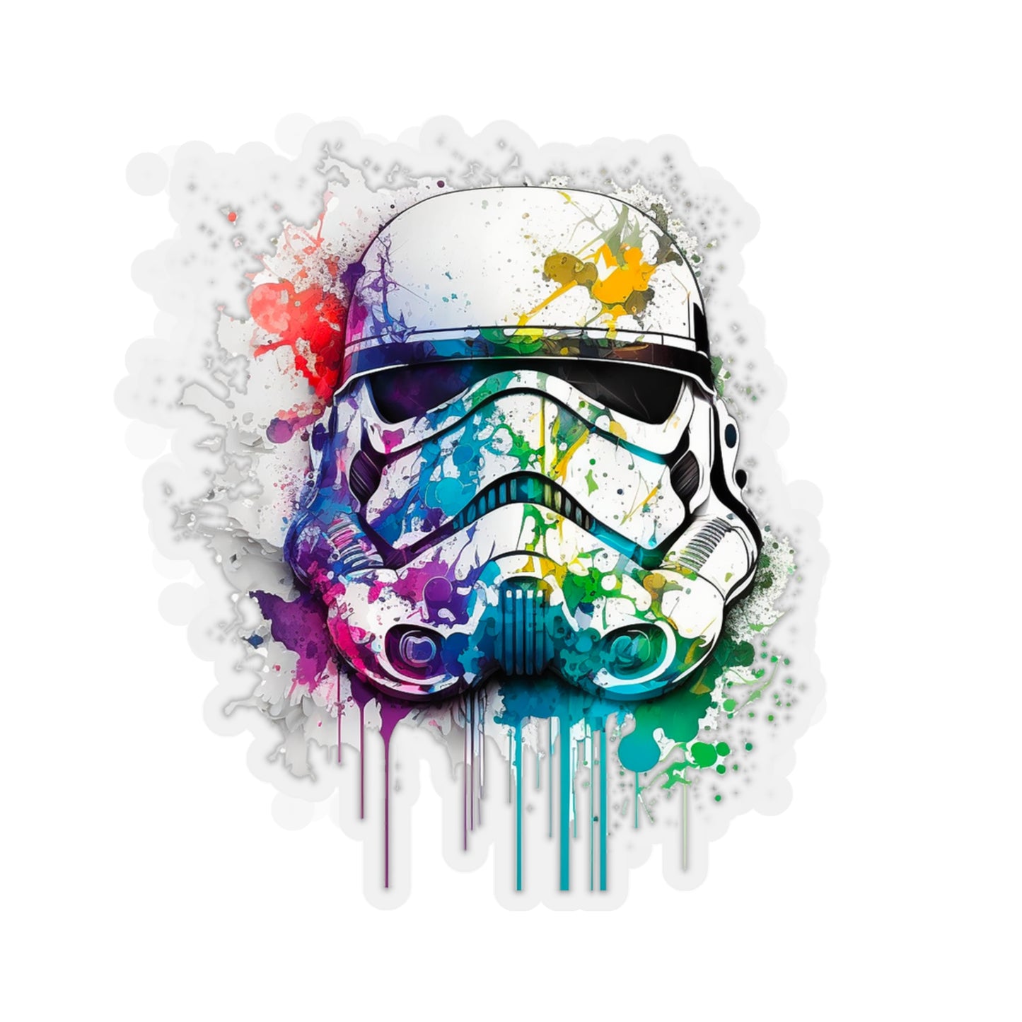Watercolor Stormtrooper Helmet Sticker - Add Some Colorful Style to Your Tech