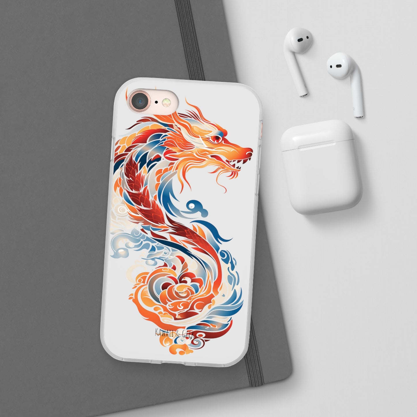Elegant Chinese Ink Dragon Flexi Transparent Phone Case