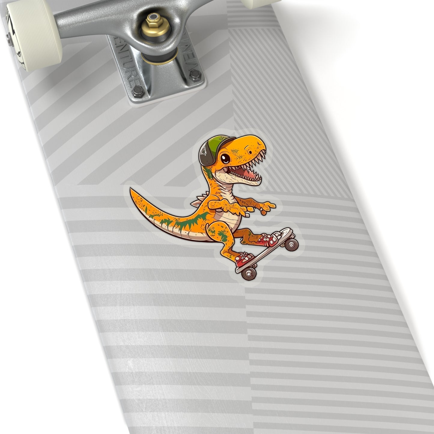Kawaii Velociraptor Skating Sticker - Add Some Adorable and Playful Style to Your Tech