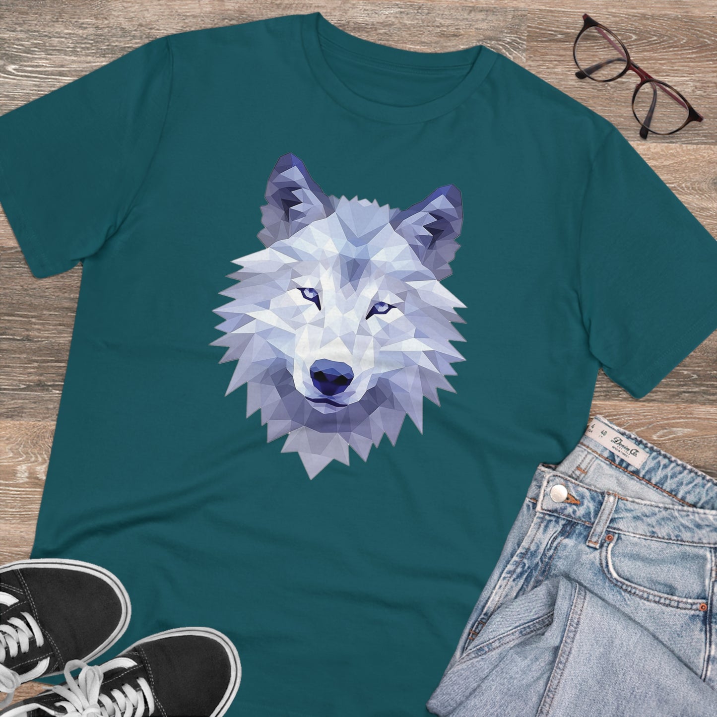 Wolf Polygonal T-Shirt - Embrace Wild Harmony