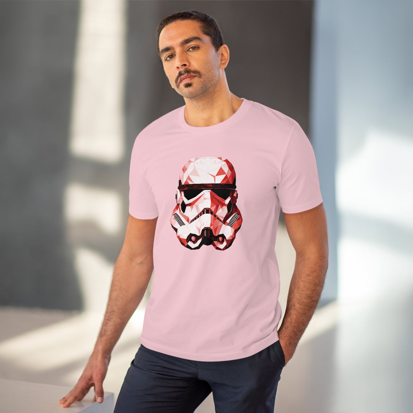 Stormtrooper Polygonal T-Shirt - Red Edition - Embrace Galactic Precision - Star Wars