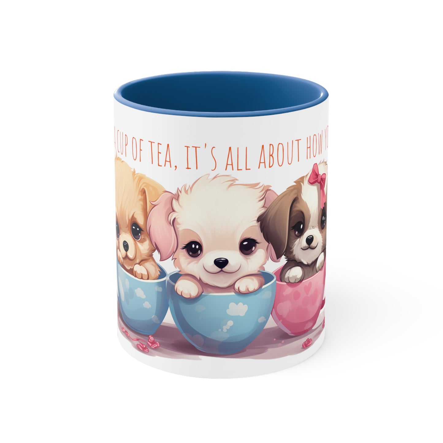 Cute Puppies Tea Mug: "Life is Like a Cup of Tea"