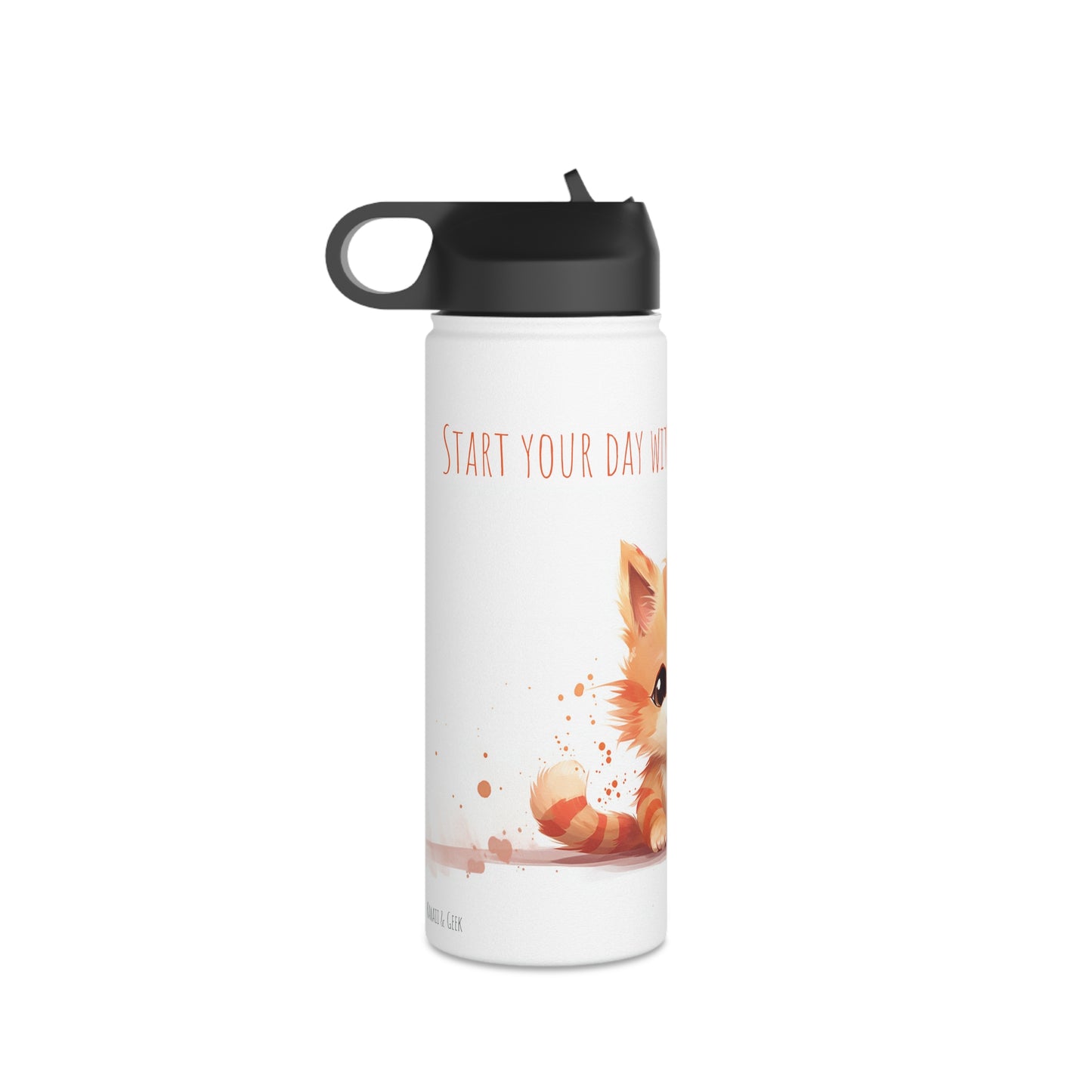 Cute cat Stainless Steel Bottle: Cat & Drink Delight, Purr-fect Morning