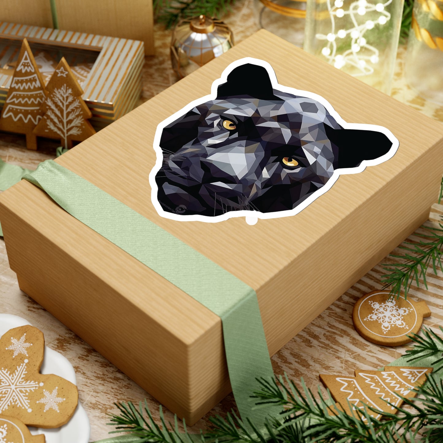 Black Panther Sticker - Grace and Mystery in Geometric Form