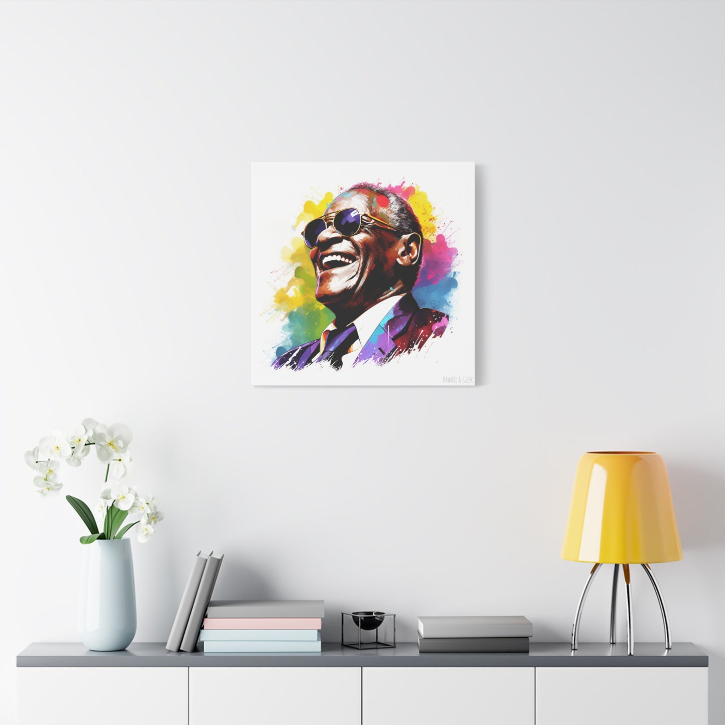 Ray Charles Watercolor Tribute : Timeless Cotton Canva