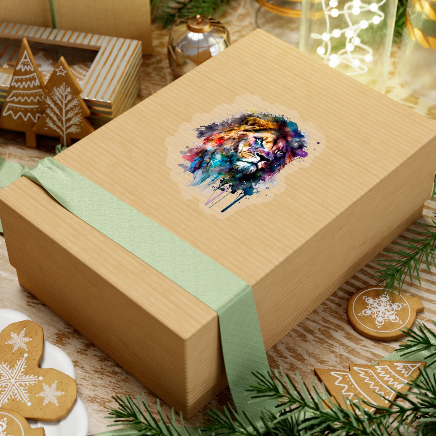Watercolor Lion Sticker - Add Some Majestic and Unique Style to Your Tech