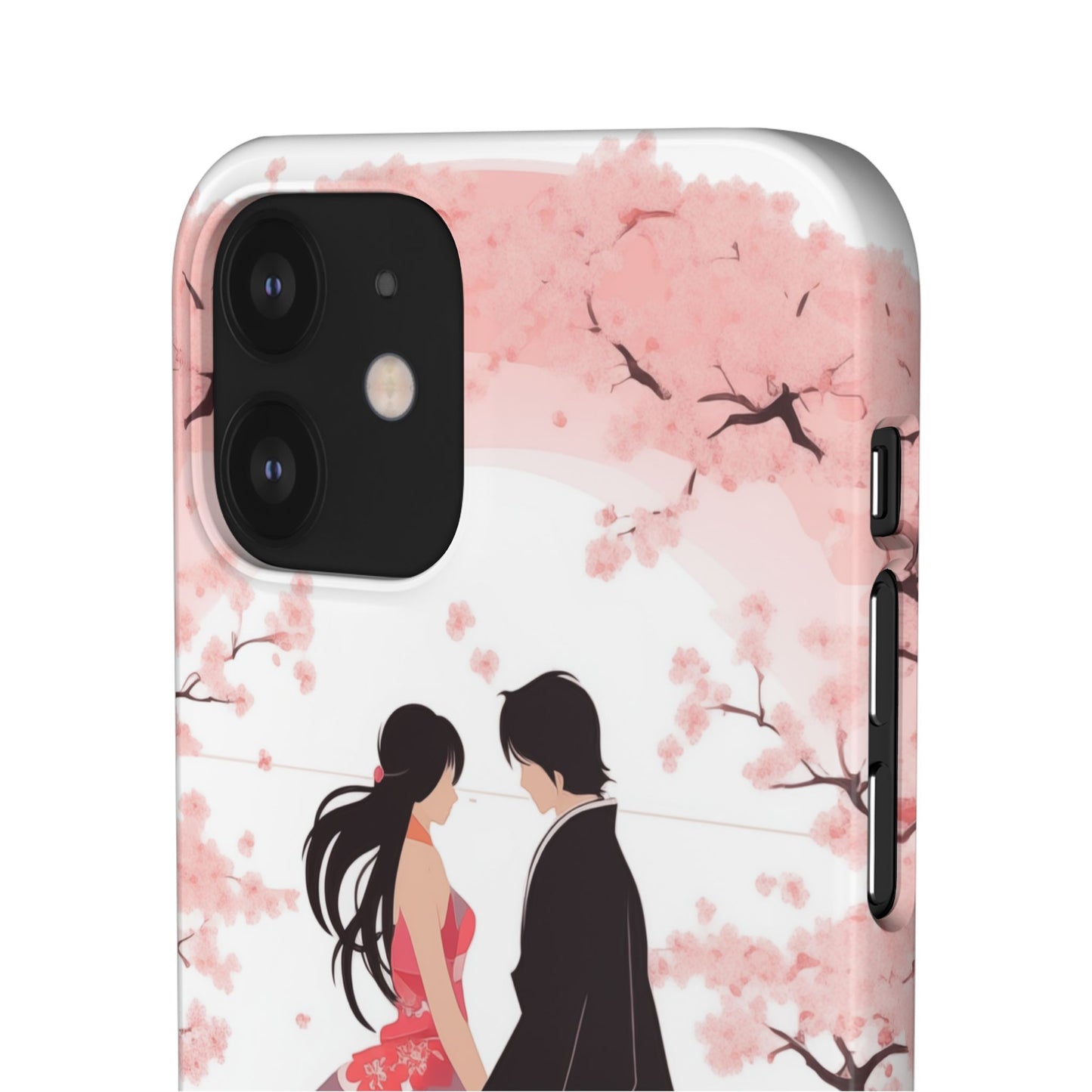 Japanese Blossom Love Premium Phone Case - Valentine's Cherry Tree Design