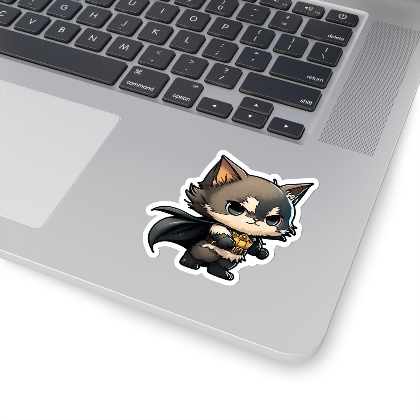 Cute and Fluffy Batcat Kitten Sticker - Ready to Take on the Bad Guys