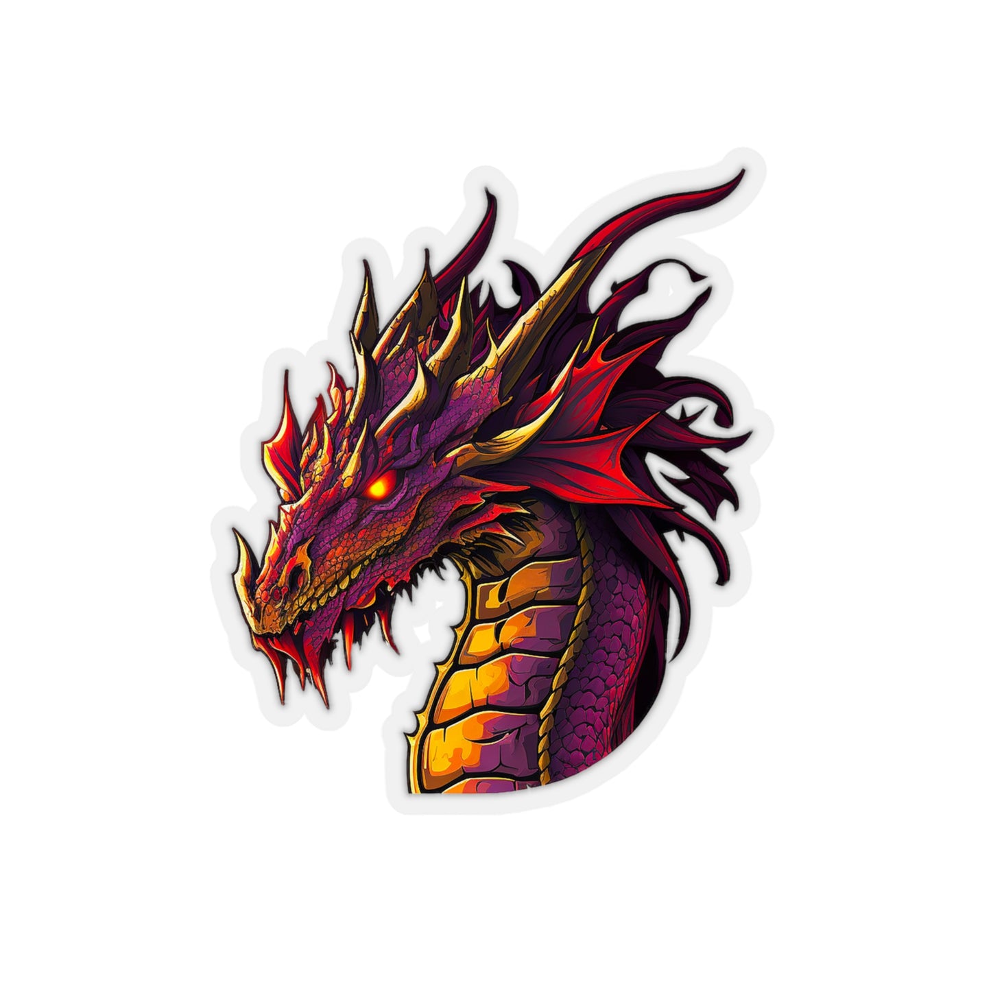Mighty Red Dragon Sticker - Add Some Mythical and Powerful Style to Your Tech