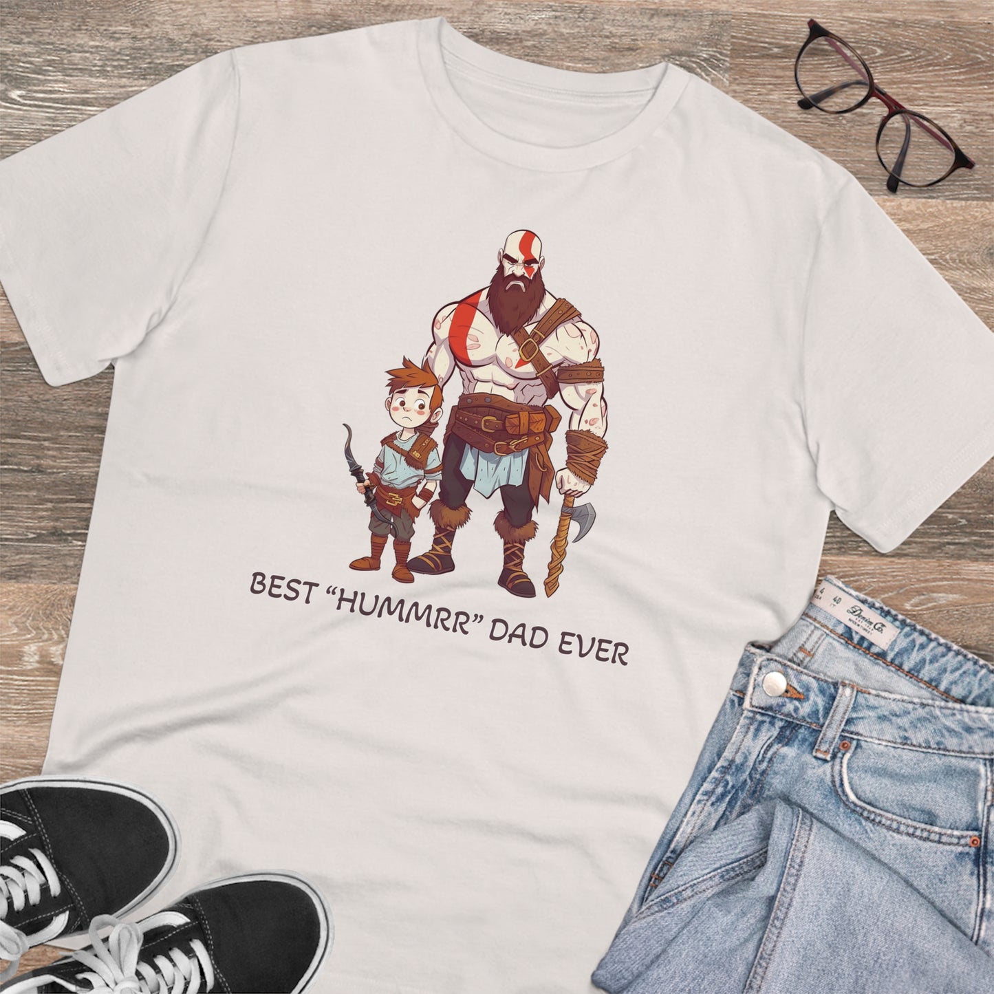 Kratos - God of War T-Shirt - BEST Hummrr Dad Ever - Celebrate Father's Day with Playful Style