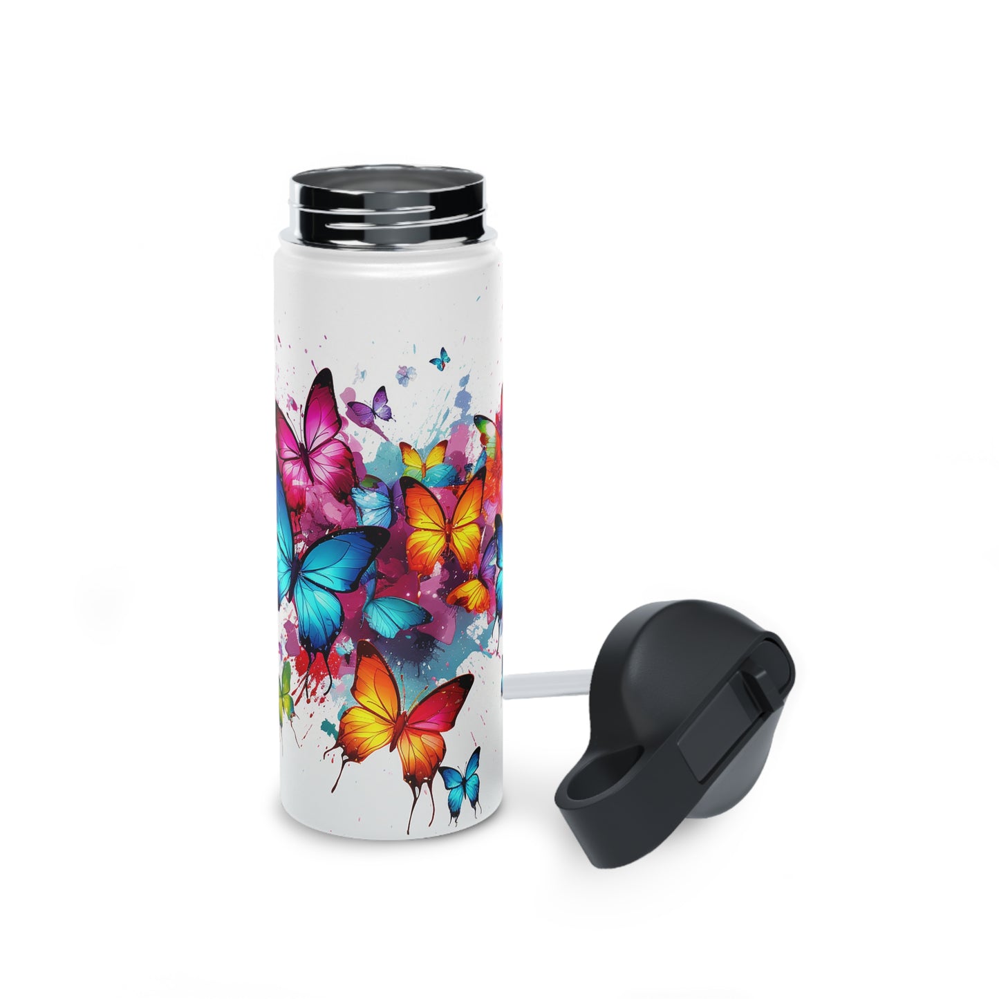 Watercolor Butterflies: Stainless Steel Bottle