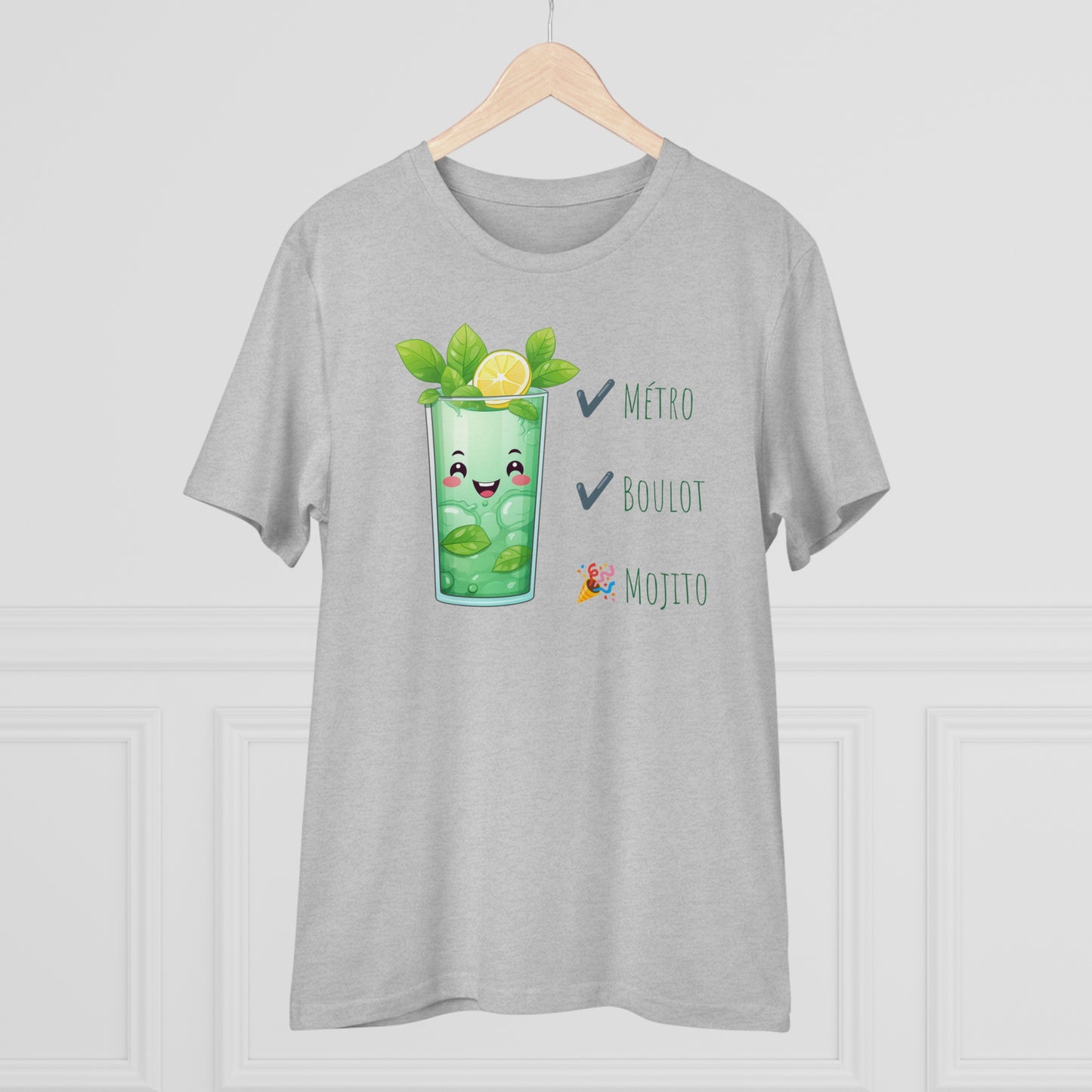 Métro, Boulot, Mojito T-Shirt - Cute Smiling Mojito Glass Design