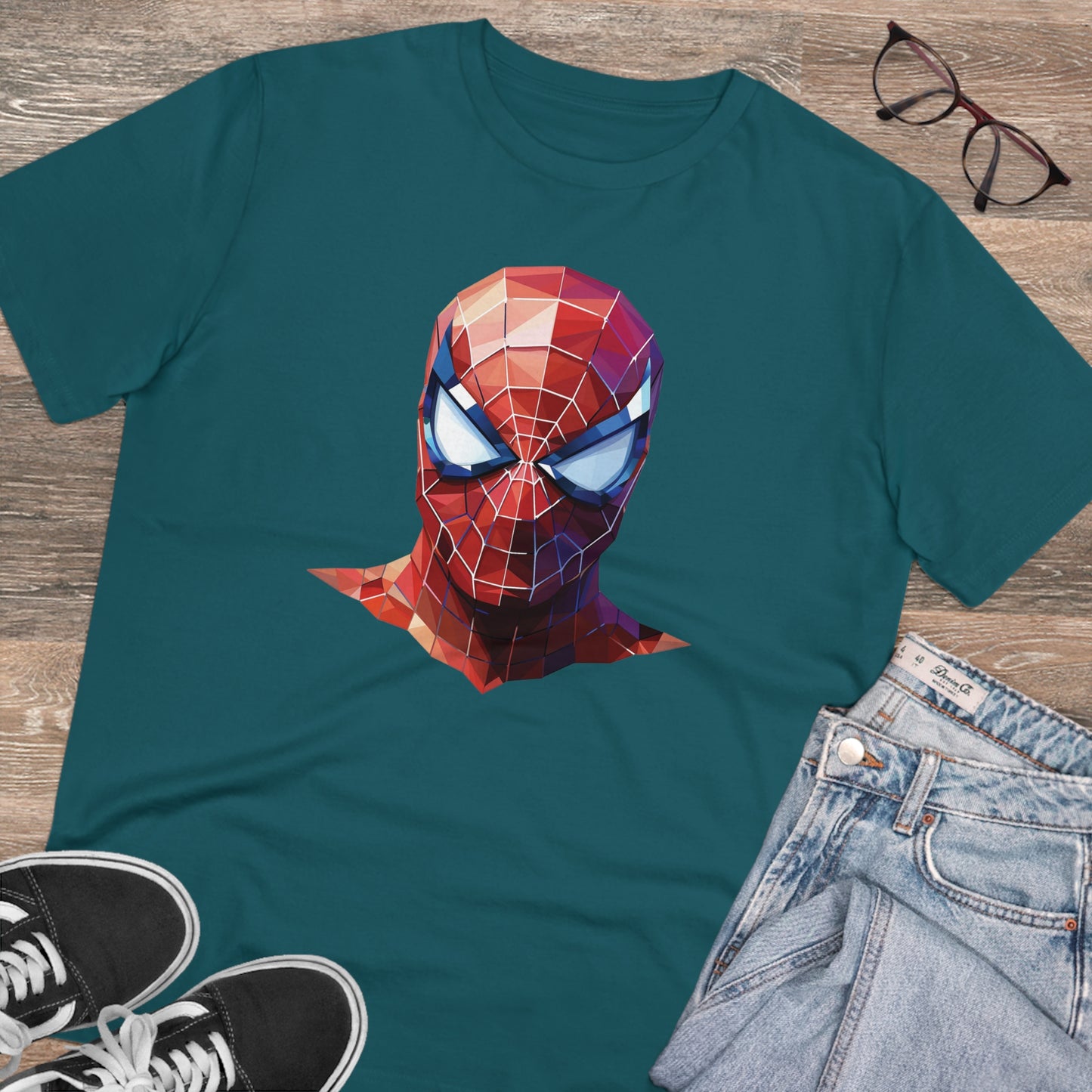 Spider-Man Polygonal Geometric T-Shirt - Swing into Stylish Adventure