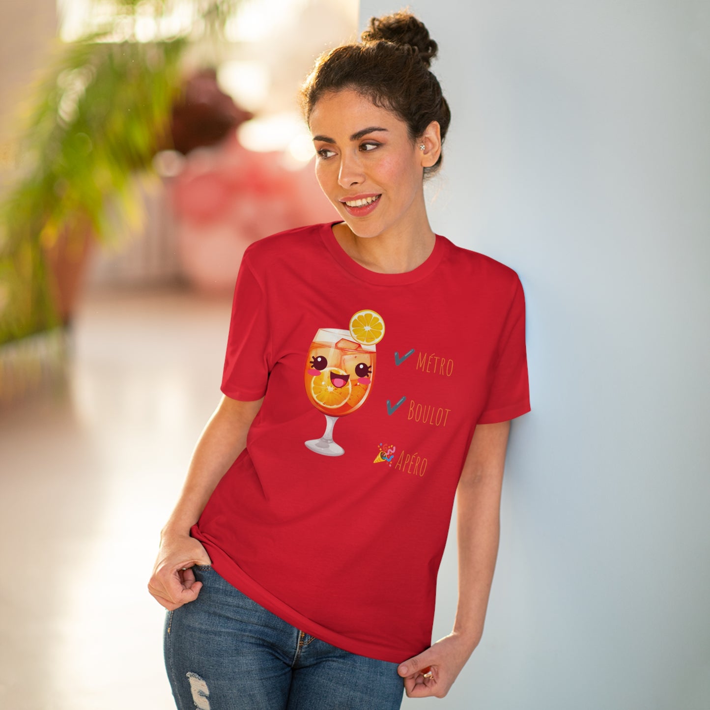 Cute Cocktail Glass T-shirt - Métro, Boulot, Apéro