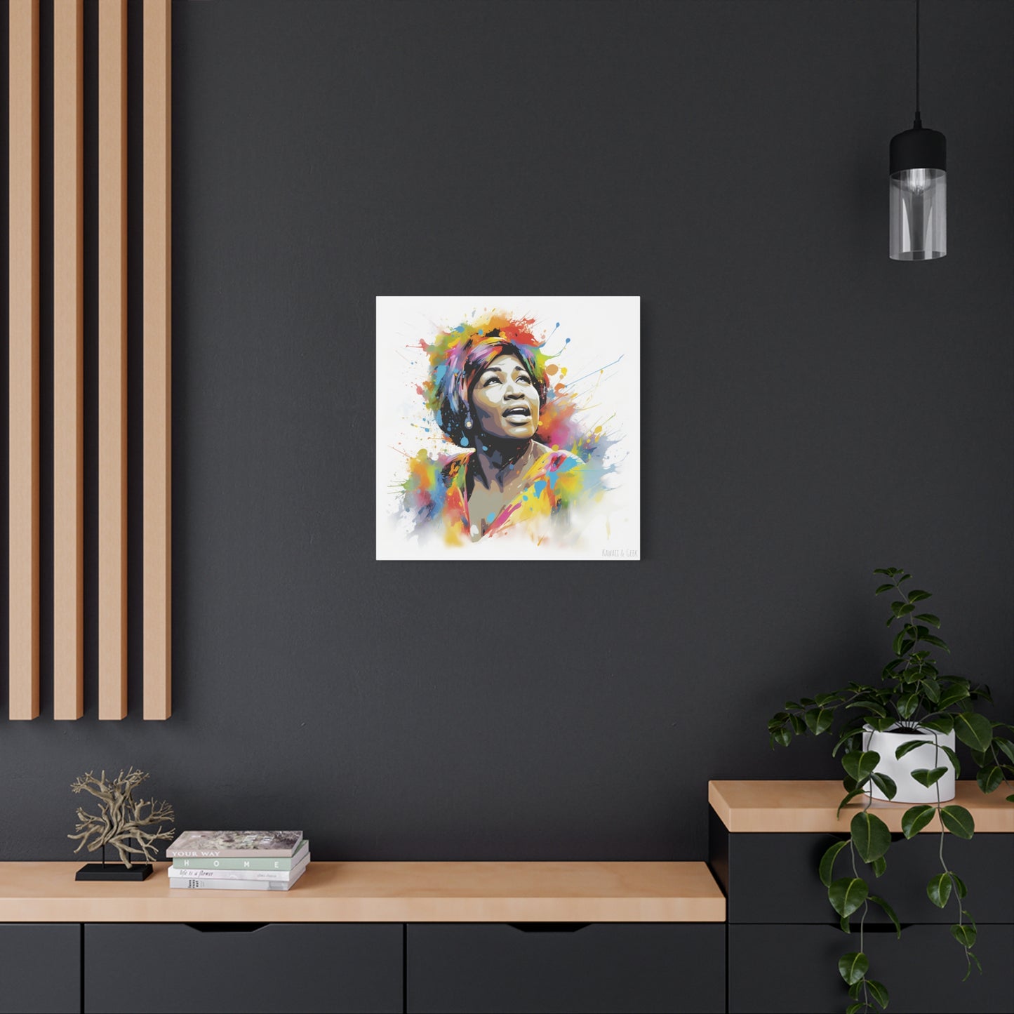 Aretha Franklin Watercolor Cotton Canvas