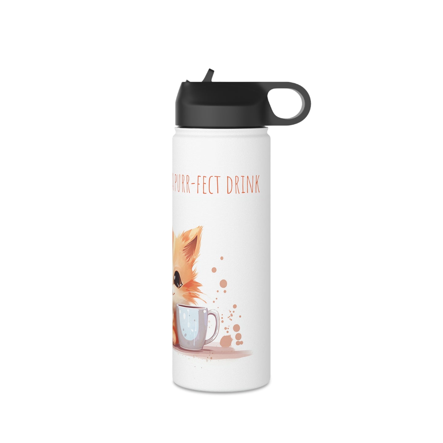 Cute cat Stainless Steel Bottle: Cat & Drink Delight, Purr-fect Morning