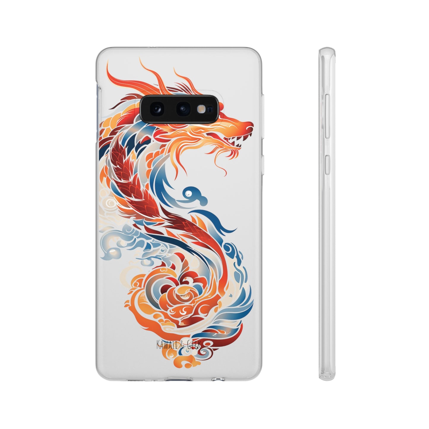 Elegant Chinese Ink Dragon Flexi Transparent Phone Case
