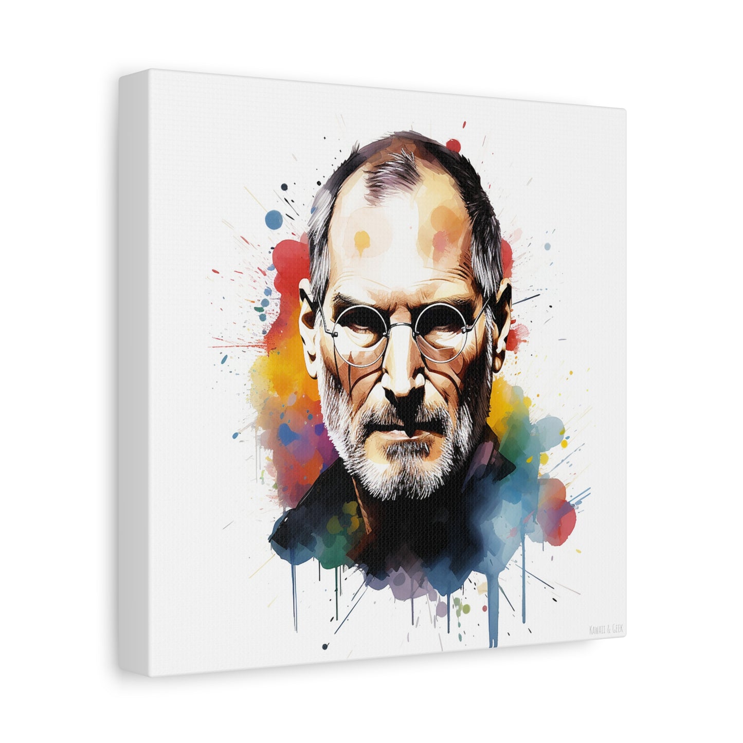 Steve Jobs Watercolor Mastery Cotton Canvas