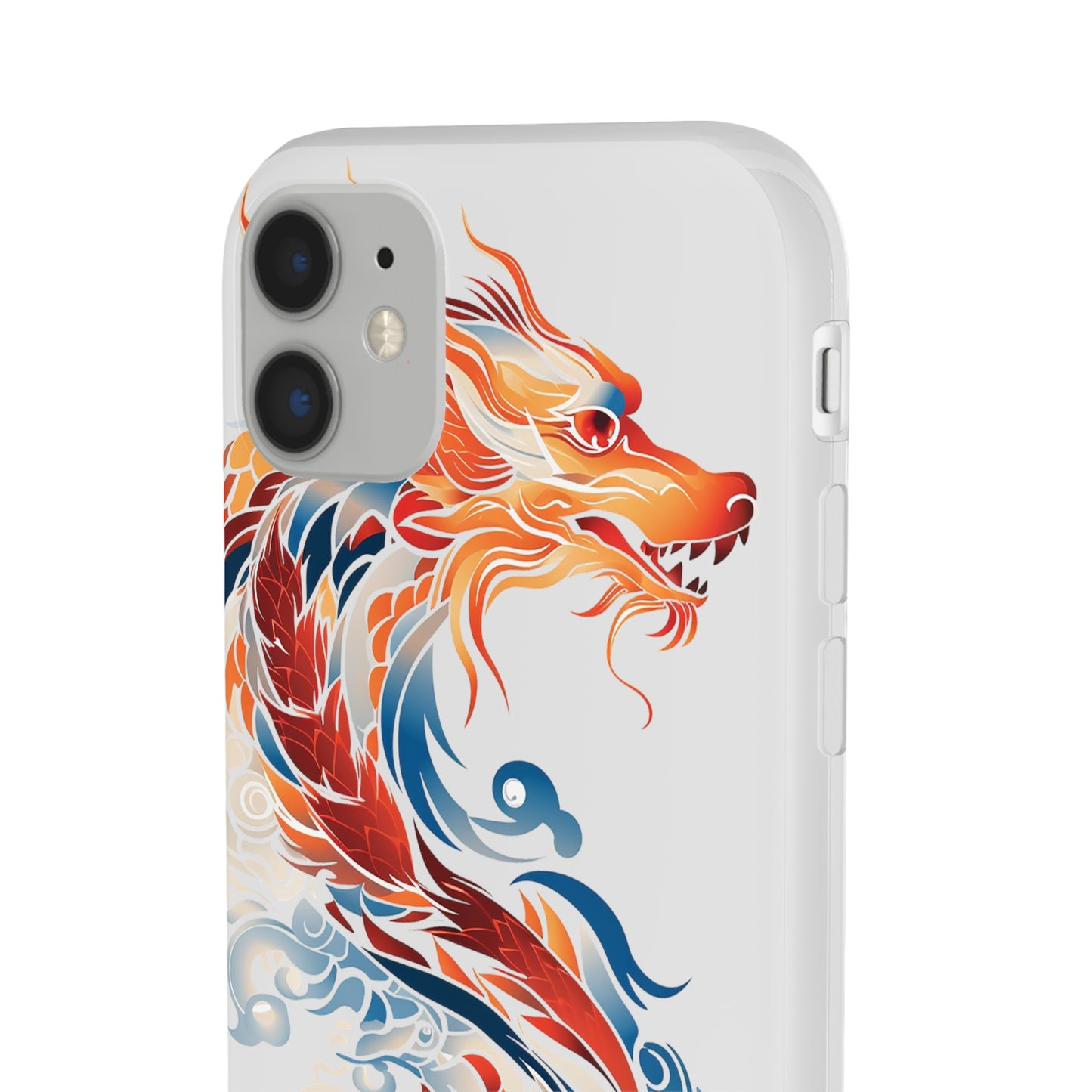 Elegant Chinese Ink Dragon Flexi Transparent Phone Case