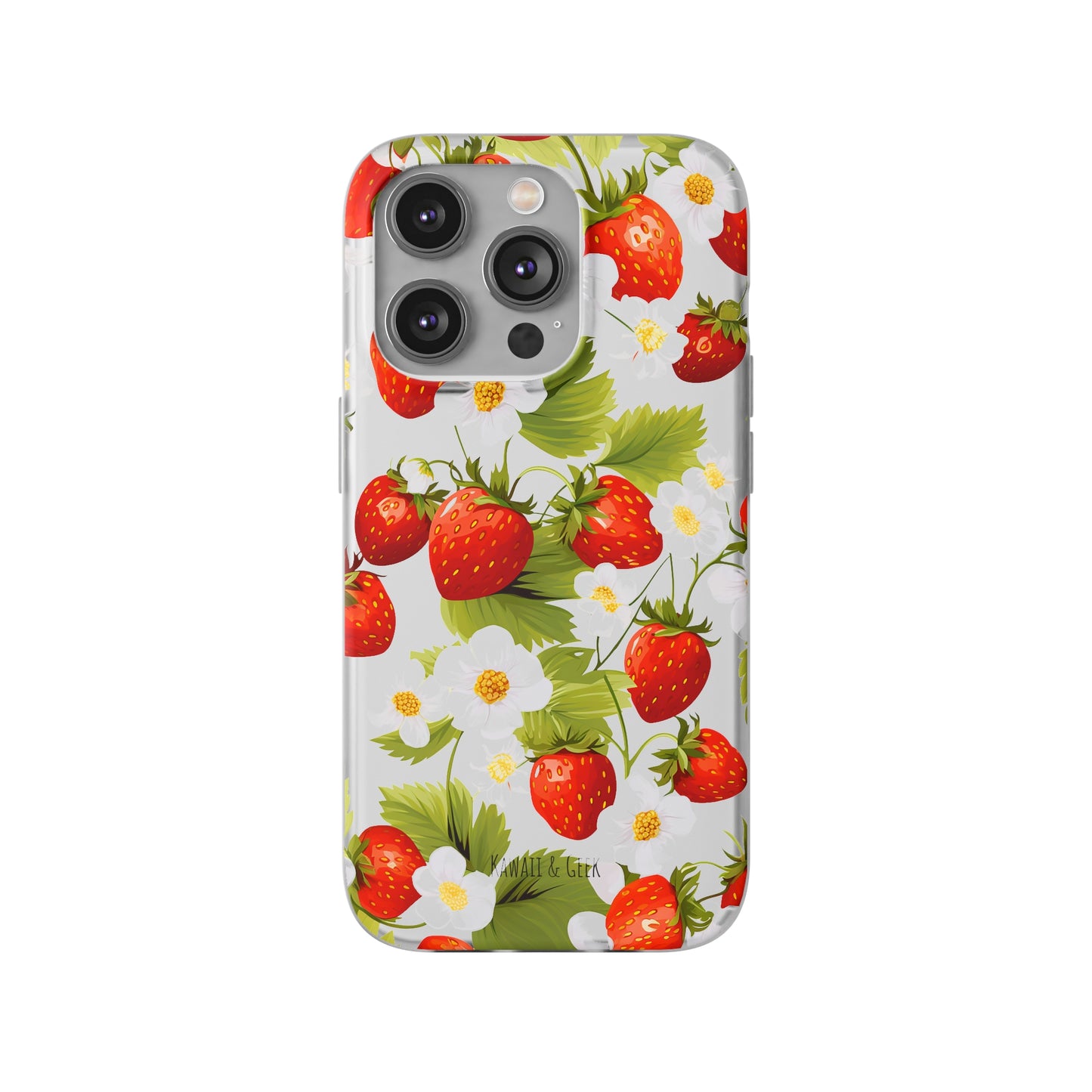 Strawberries & Florals Flexi and Transparent Phone Case