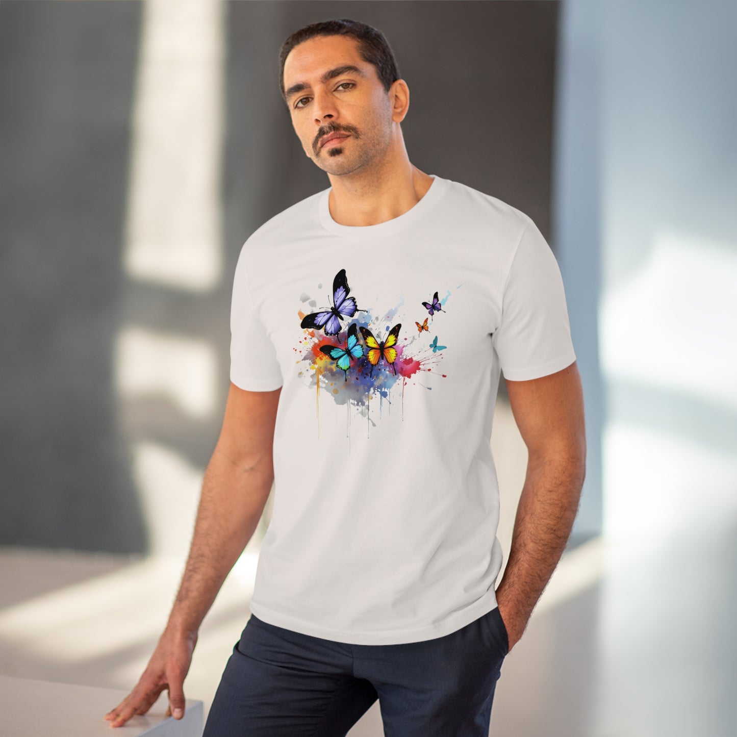 Butterflies Eco-Friendly T-Shirt - Embrace Nature's Vibrant Beauty in Watercolor Style