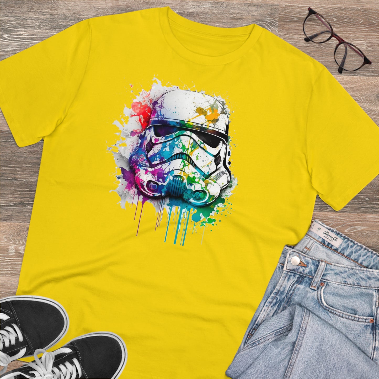 Storm Trooper in Watercolor Style Organic Unisex T-Shirt - Add Some Unique and Eco-Friendly Style to Your Wardrobe