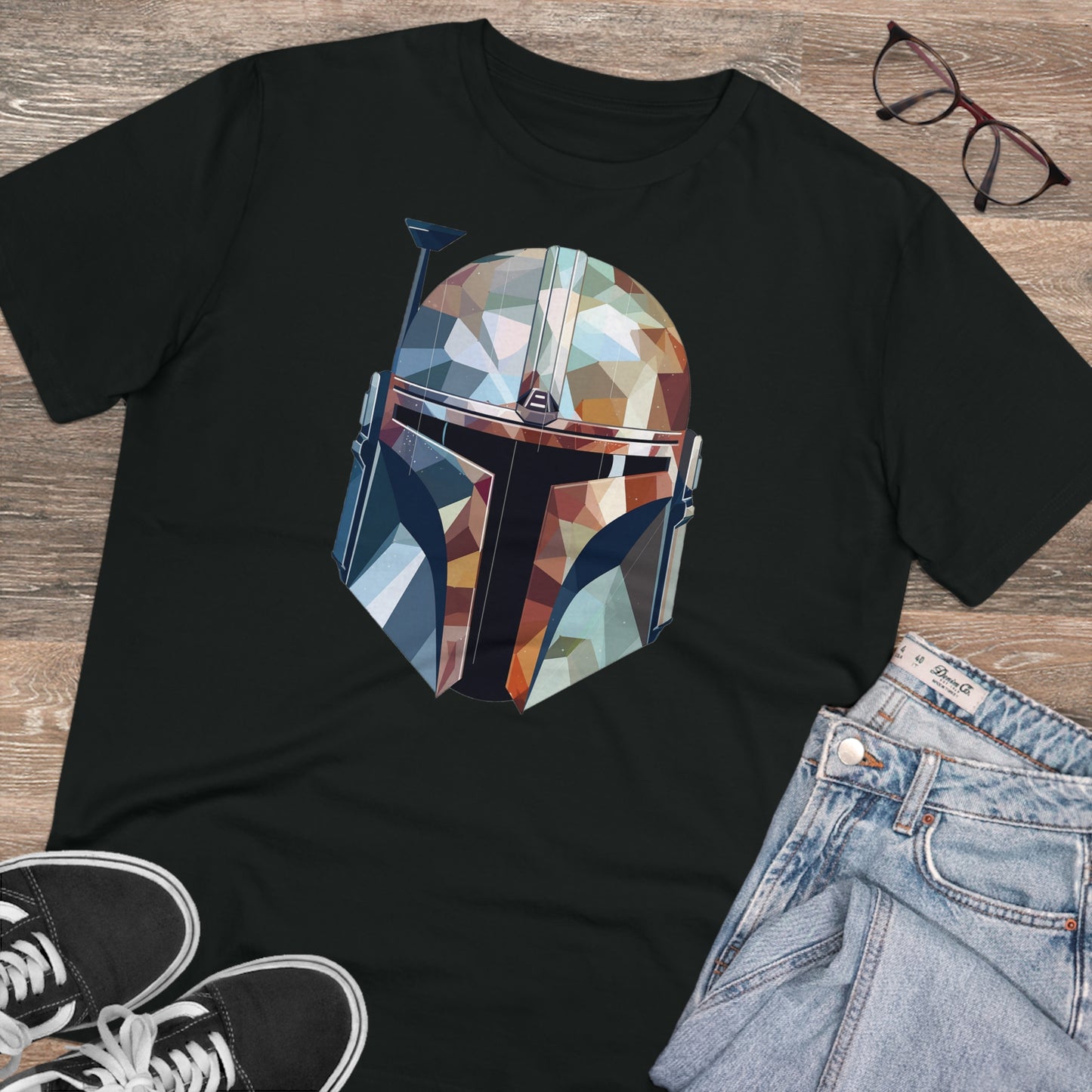 The Mandalorian Polygonal T-Shirt - Embrace Interstellar Adventure - Star Wars