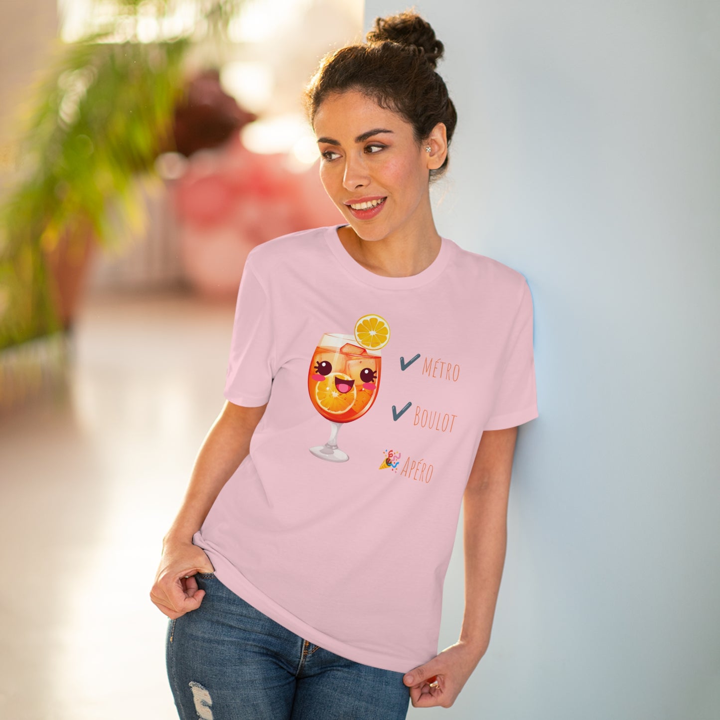 Cute Cocktail Glass T-shirt - Métro, Boulot, Apéro