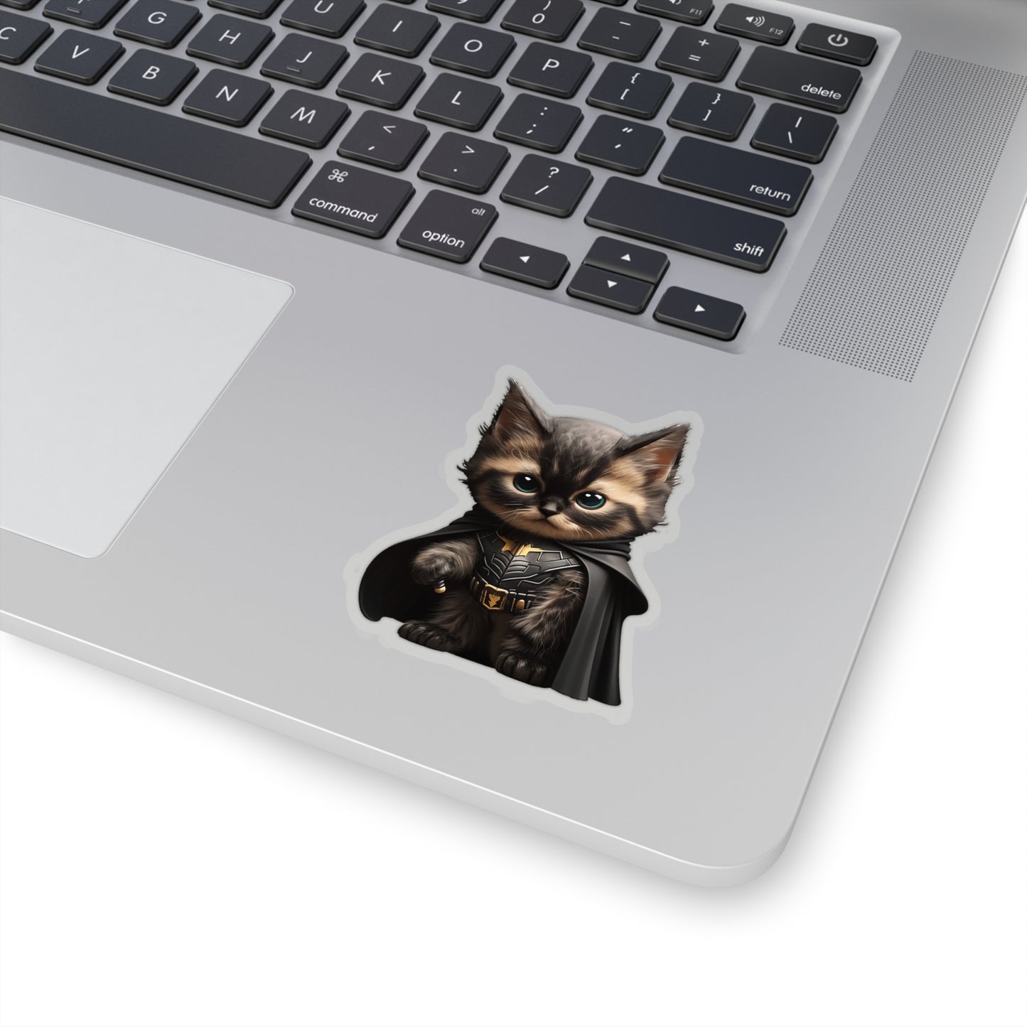 Cute and Fluffy Batcat Kitten Sticker - Ready to Take on the Bad Guys