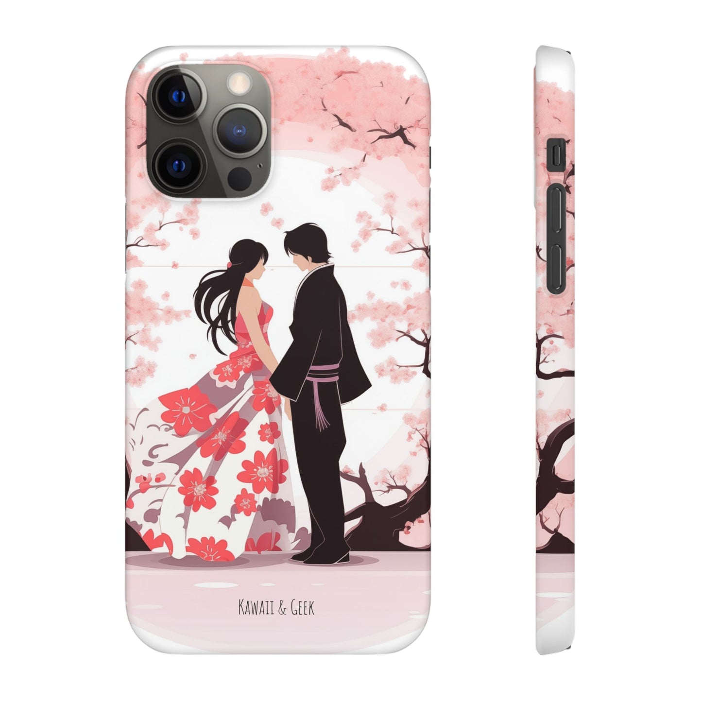 Japanese Blossom Love Premium Phone Case - Valentine's Cherry Tree Design