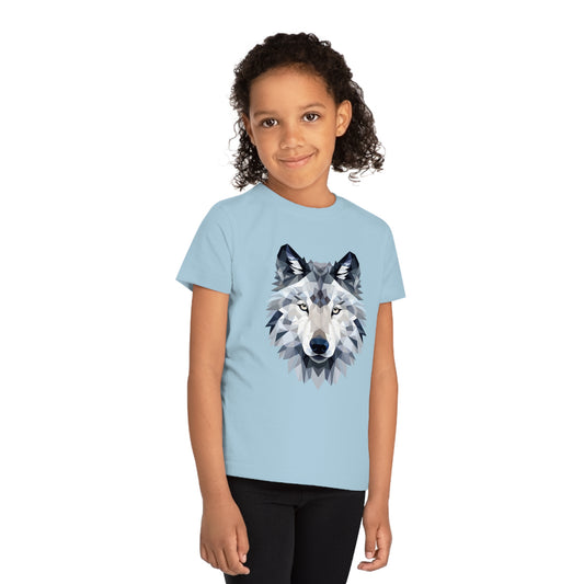 Wolf Polygonal Kids T-Shirt - Embrace Mystical Howl