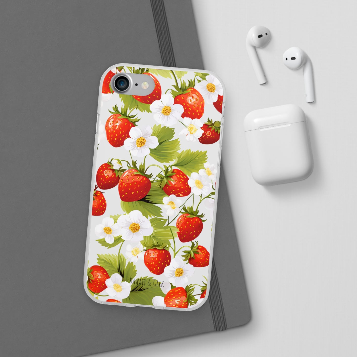 Strawberries & Florals Flexi and Transparent Phone Case