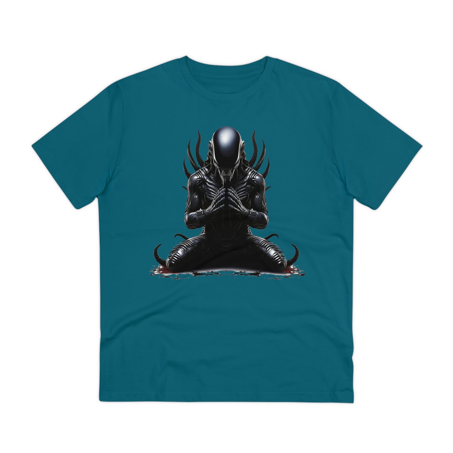 Eco-Friendly Zen Alien Xenomorph T-shirt - Embrace Galactic Serenity