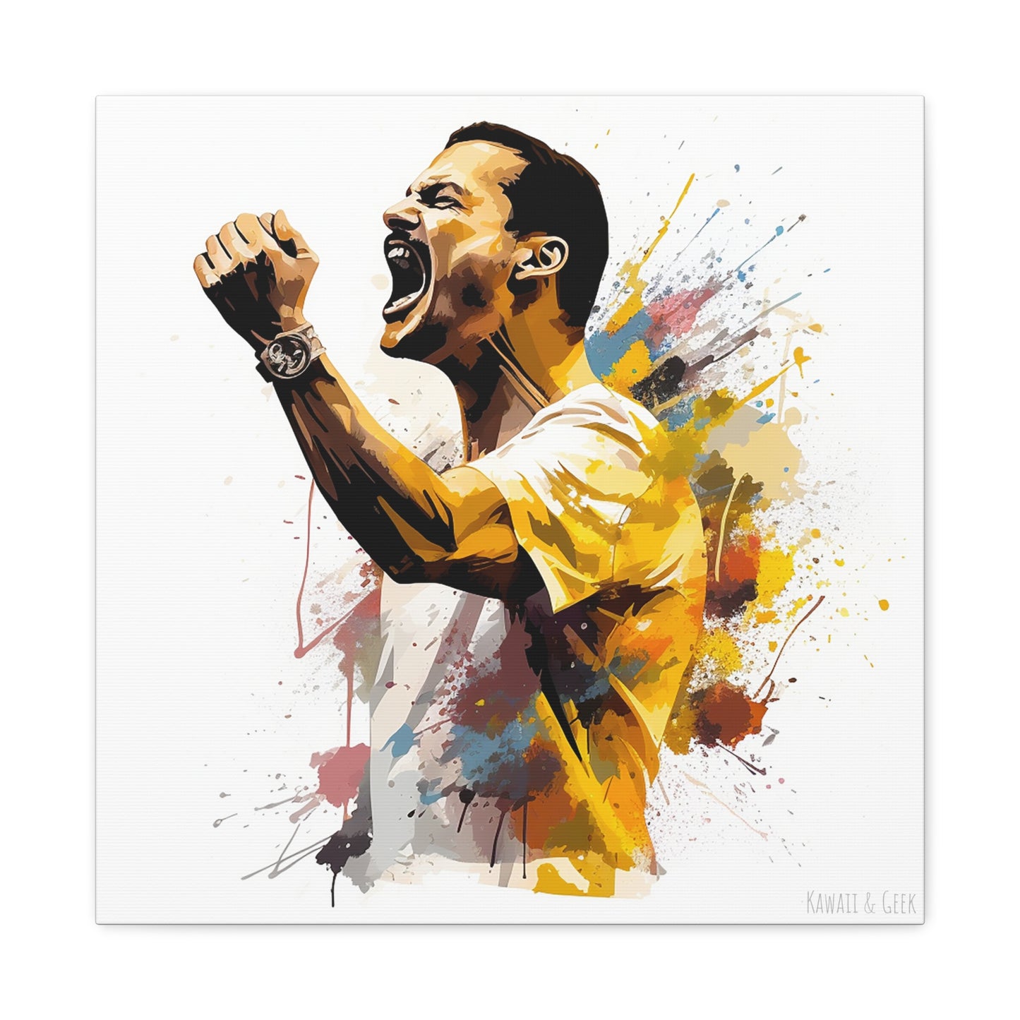 Freddie Mercury Watercolor Elegance Cotton Canvas